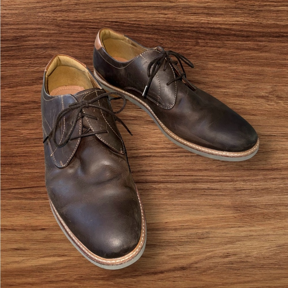 Mens Florsheim Highland Plain Toe‎ Brown Leather Comfort Oxfords Shoes Size 11 M